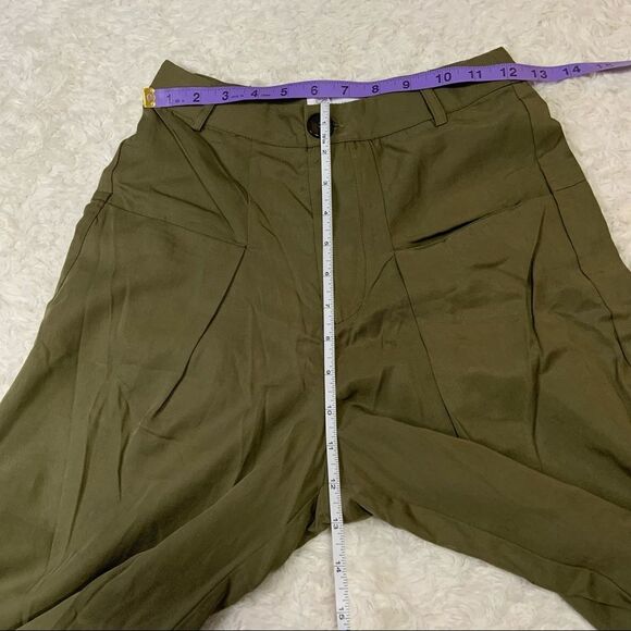 🆕 Lovers + Friends Amber Highrise Tencel Pant In Olive Green - Picture 8 of 9